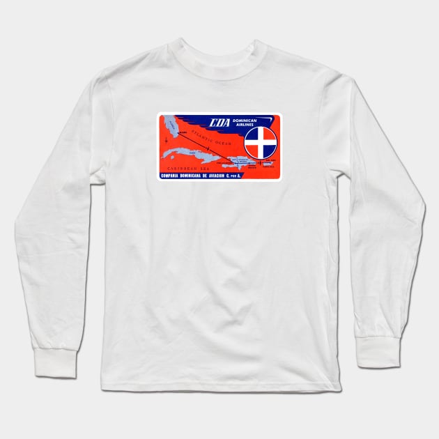 1960 Dominicana Airlines Long Sleeve T-Shirt by historicimage